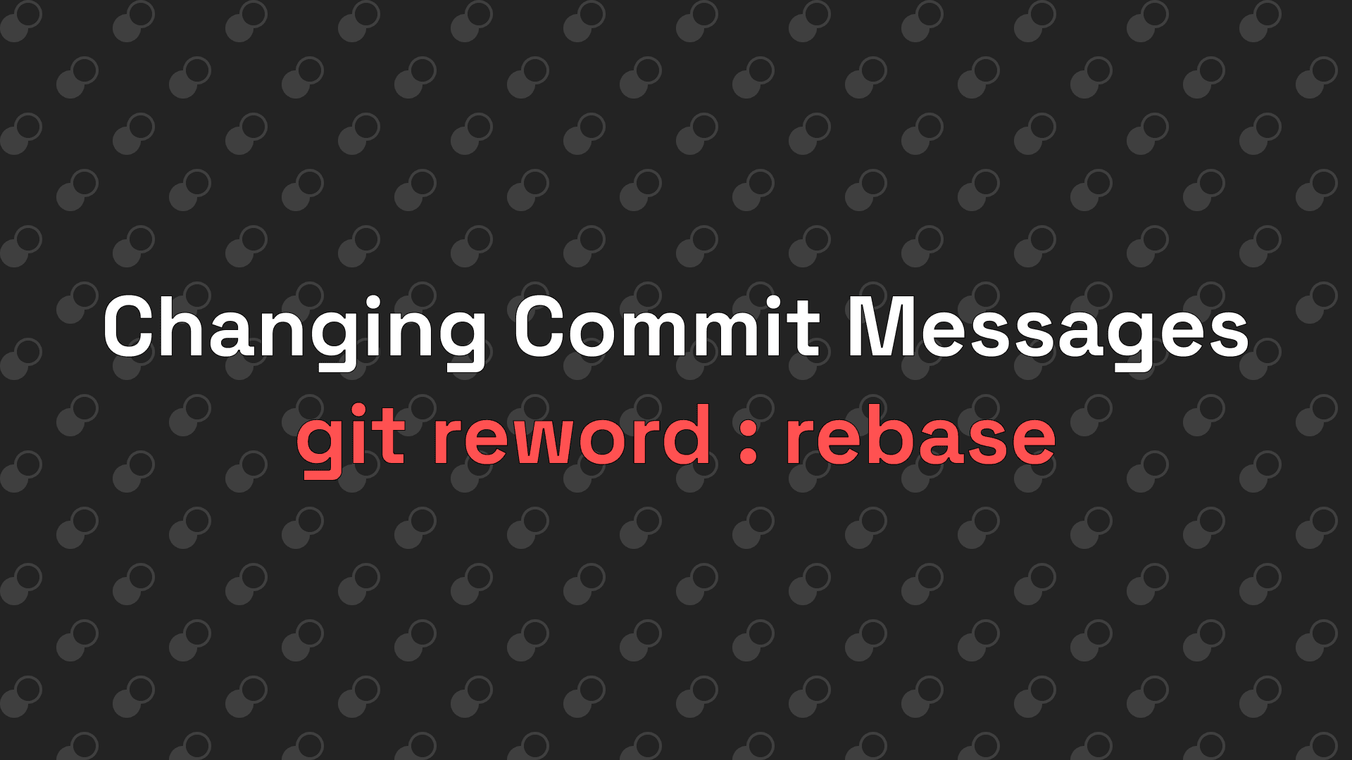 Reword : Change Commit Messages of existing Commits
